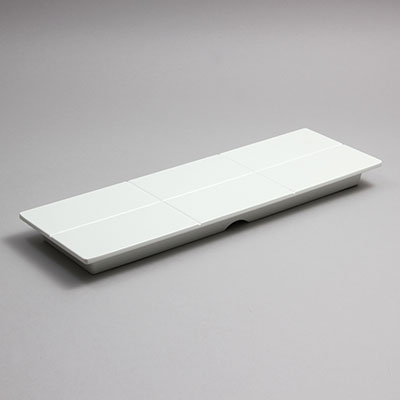 פלטה מלבנית מוגבהת קמומה 33X10.8 גובה 2.3 ס"מ מלמין לבן