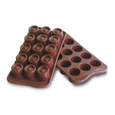 סיליקון לשוקולד 30X20 מ"מ עיגולים 28 שקעים