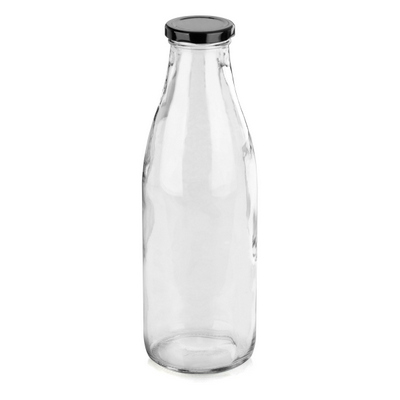 בקבוק חלב/קראף 1 ליטר זכוכית כולל מכסה