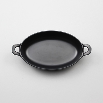 מחבת אובל 15.5 ס"מ עם ידיות מלמין שחור ליטל שף