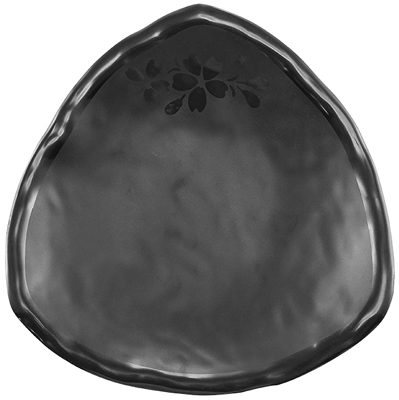 צלוחית משולשת מעוגל סלע 12.4 ס"מ סקורה מלמין שחור