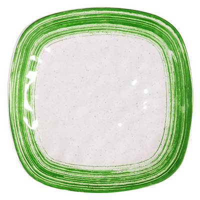 צלחת מרובעת פלואו ירוק 19X19 ס"מ מלמין