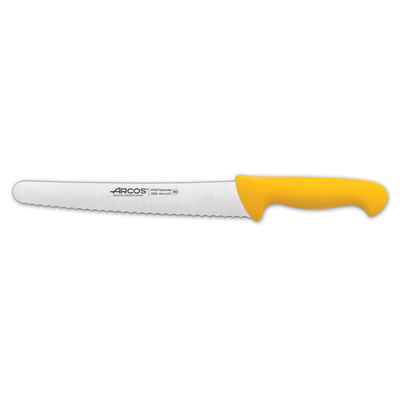 סכין קונדיטור משוננת 25 ס"מ ידית צהובה / לבנה / שחורה
