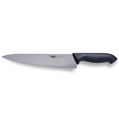סכין טבח 25 ס"מ משוננת ידית פלסטיק שחור