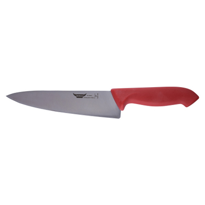 סכין טבח 20 ס"מ חלקה ידית פלסטיק אדומה