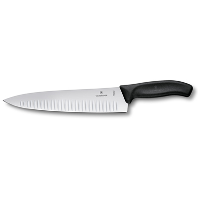 סכין טבח 25 ס"מ שקעים ידית פלסטיק