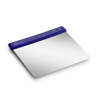 קלף נירוסטה גמיש 12×11.5 ס"מ ידית כחולה