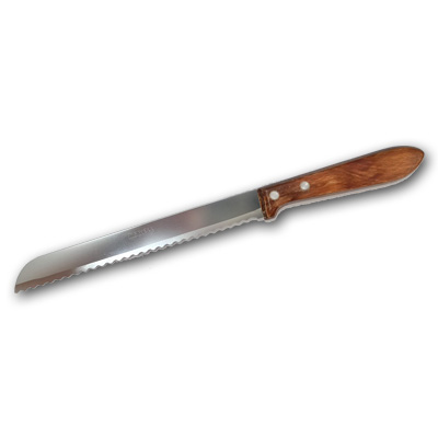 סכין לחם 18 ס"מ ידית עץ
